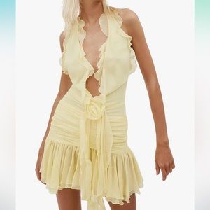 HALTER RUCHED MINI DRESS